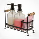 Glass Soap Dispenser 2 Pieces with Metal Holder